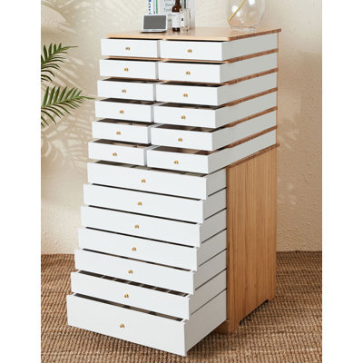 Multi-drawer solid wood jewelry cabinet