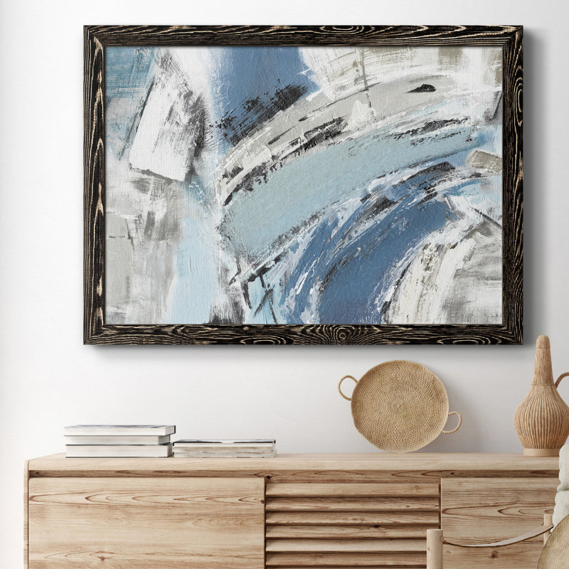 " Blue Mykonos ", Black Framed Paper, 37.5" H x 27.5" W x 1.5" D, No Mat