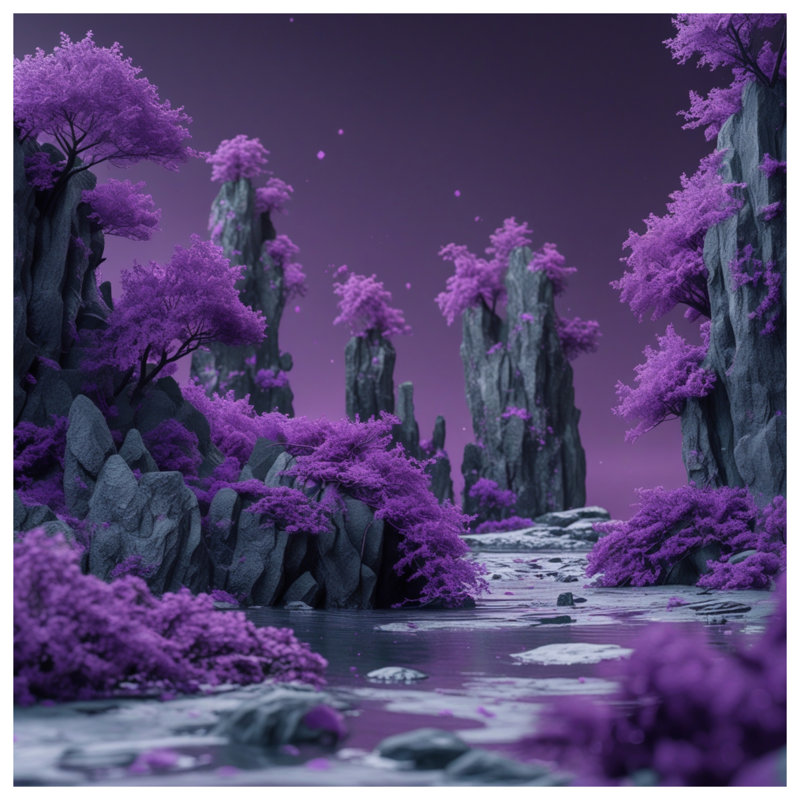 Rideaux de douche mauve Fantasy, L 70 po x H 72 po