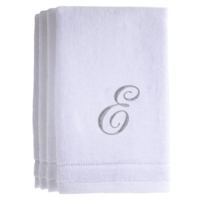 Ensemble de serviettes 4 pièces monogrammées 100% coton