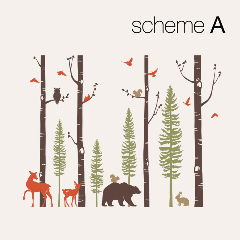 Animals Non-Wall Damaging Accent, 96" H x 124" W, Scheme A