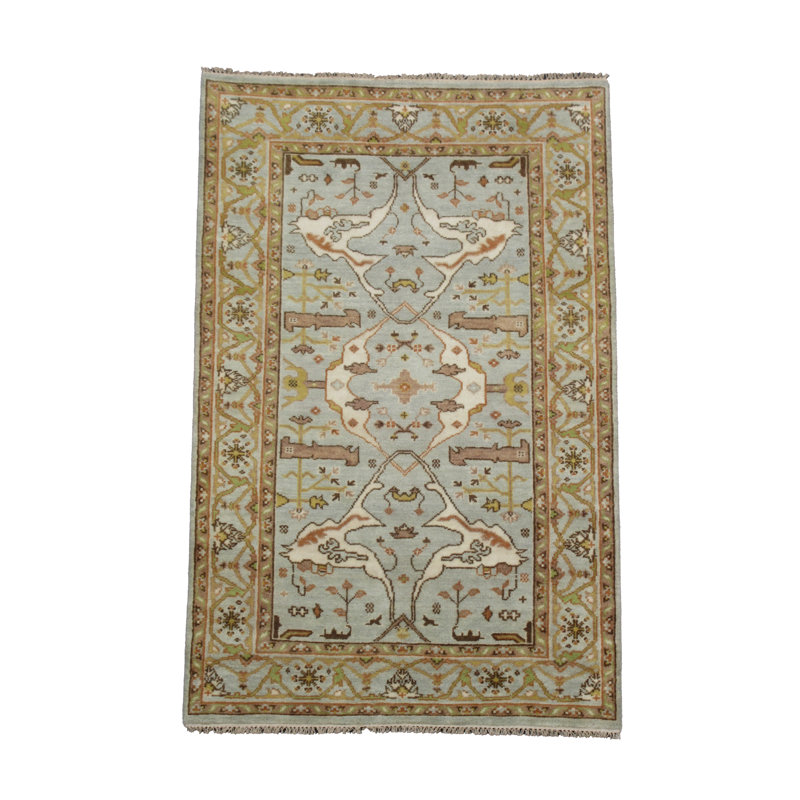 Tapis 5x8 turquoise Oushak