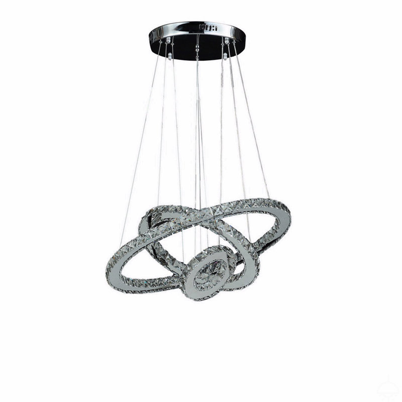 Petit lustre à télécommande réglable en cristal de 11,8 po à 47,2 po Eira