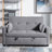 Rainell 55.12'' Linen Square Arm-2075287664