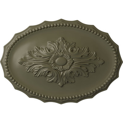 Endurathane Oxford Ceiling Medallion, 16 7/8"W x 11 3/4"H x 1 1/2"P, Hand-Painted Painted Turtle Finish