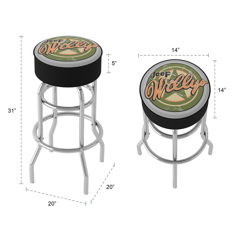Swivel Upholstered Counter Stool with Metal Frame