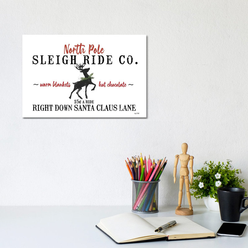«Sleigh Rides» par House Fenway - Art textuel, H 8 po x l 12 po x P 0,75 po, Toile tendue, Pas de tapis