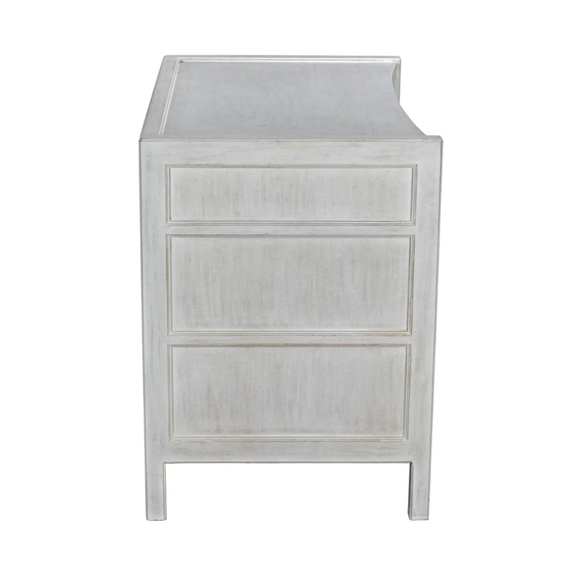 Hampton 3 - Drawer Solid Wood Nightstand, White Wash