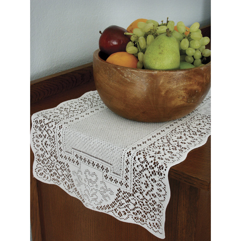 Portia Table Runner, 14" D x 72" L, White