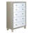 Commode 5 tiroirs Sliverfluff en miroir et champagne