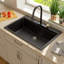 Évier de cuisine à cuve simple en quartz composite encastré 30 po x 22 po Quartz