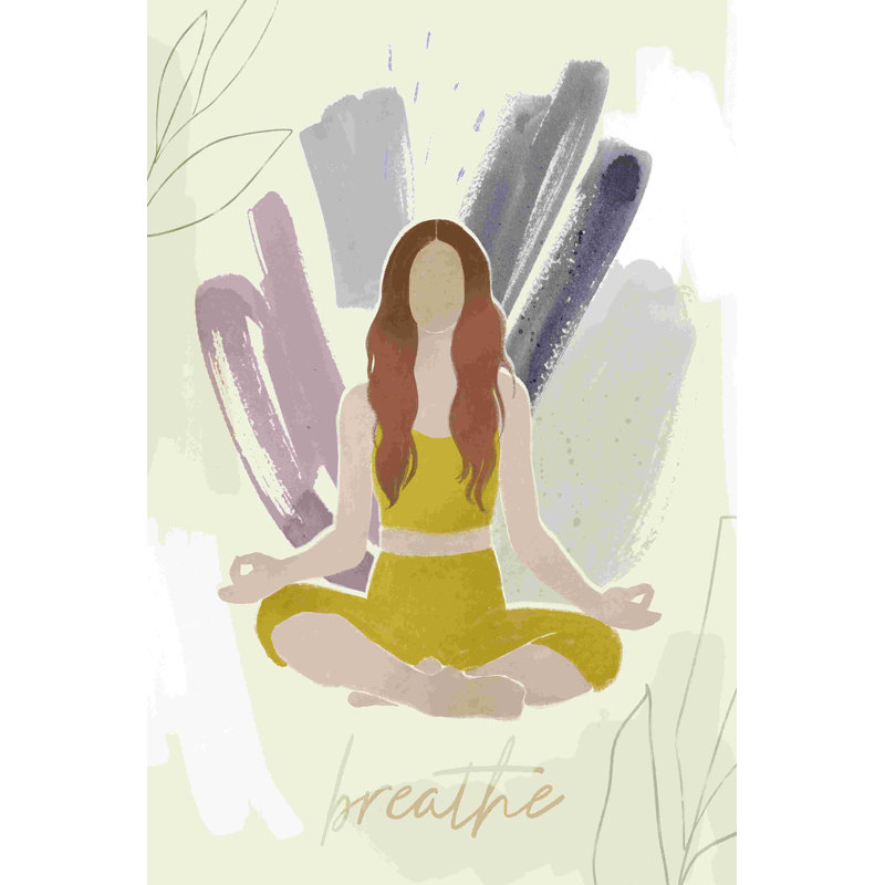 Yoga pratique VI - peinture sur toile tendue, H 48 po x l 32 po x P 1,25 po