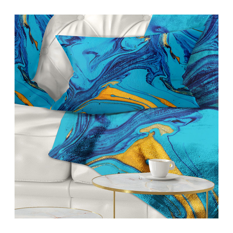 Coussin abstrait en acrylique abstrait à peindre, 12 po x 20 po, Coussin lombaire