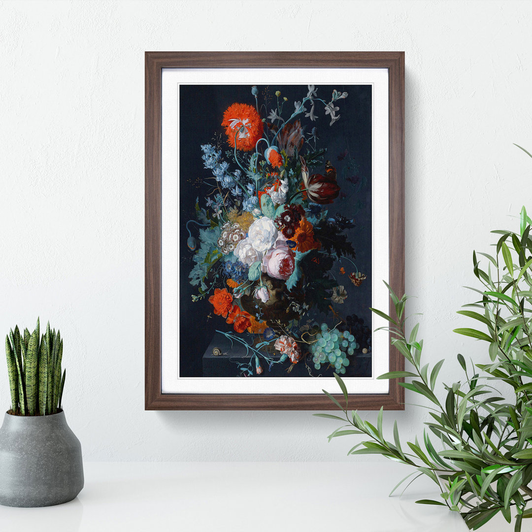 Still Life with Flowers Vol.1 by Jan Van Huysum - Framed Print