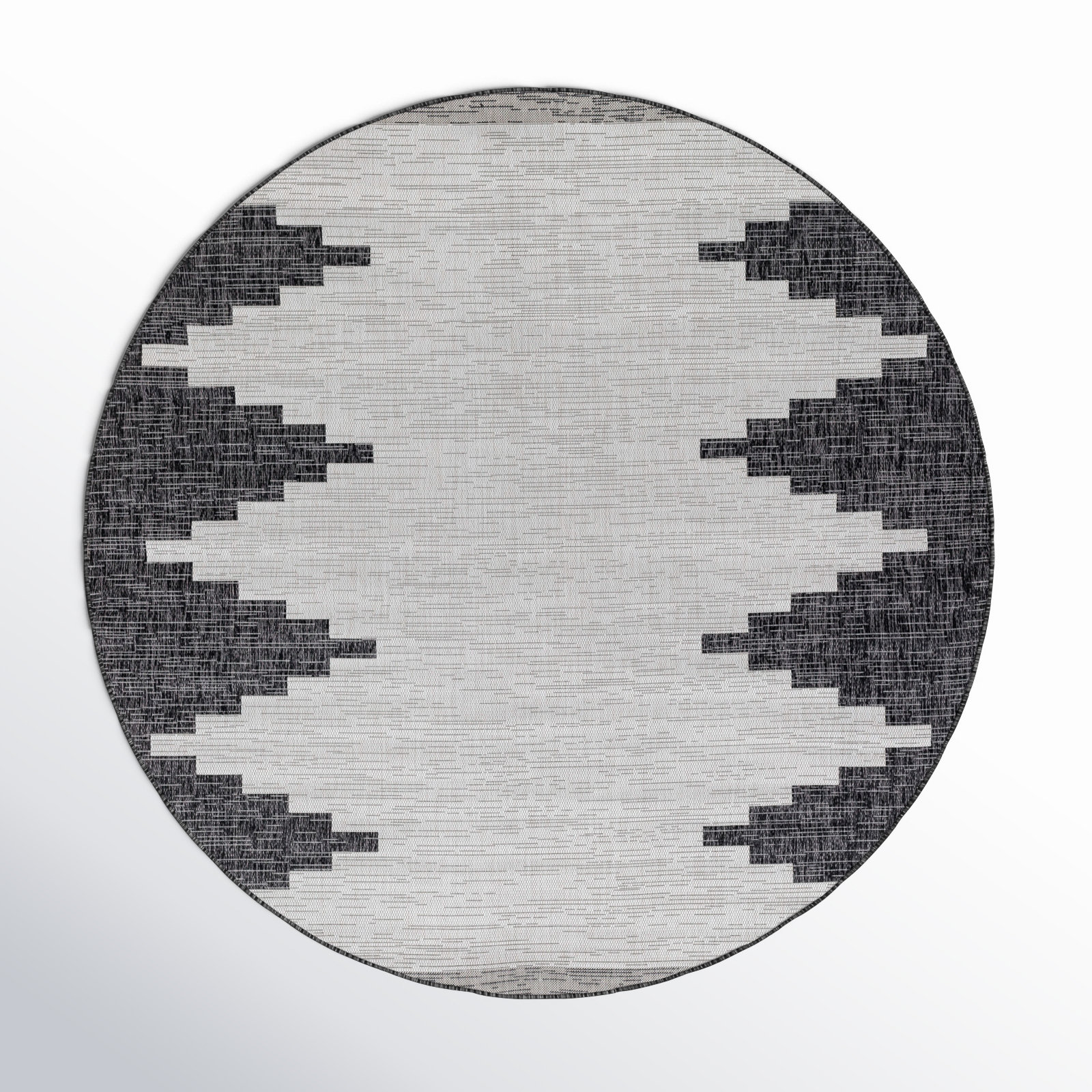 Mortimer Charcoal Outdoor Rug, Round 5'3"