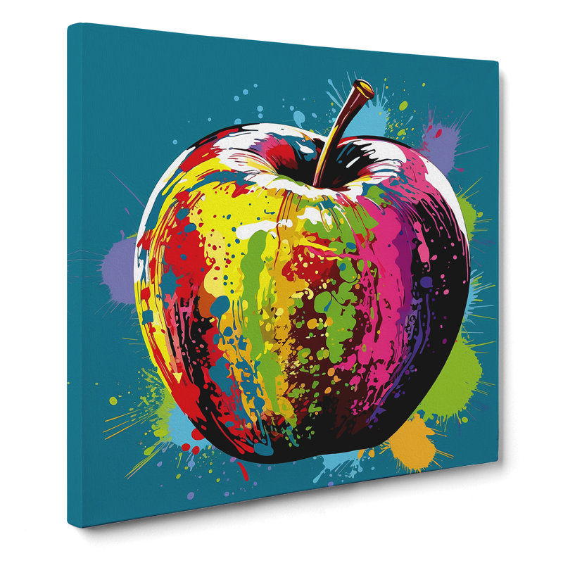 Apple Pop Art - Wrapped Canvas - Framed Print, 35cm H x 35cm W x 3cm D