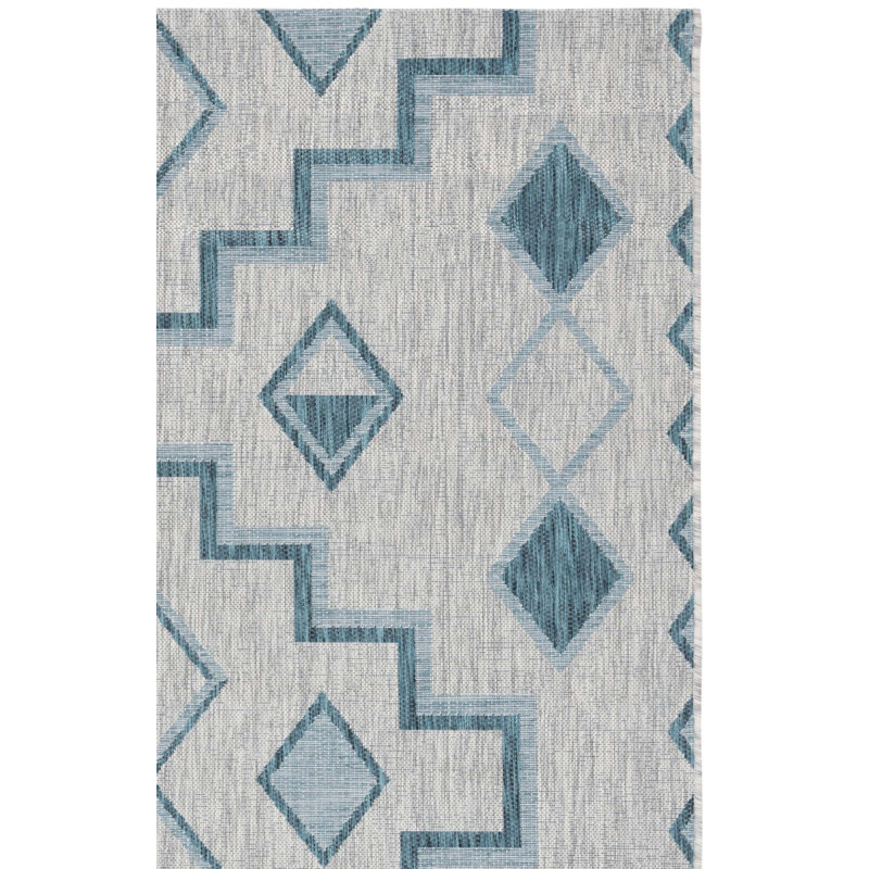 Amarien Geometric Indoor/Outdoor Area Rug, Square 6'7"