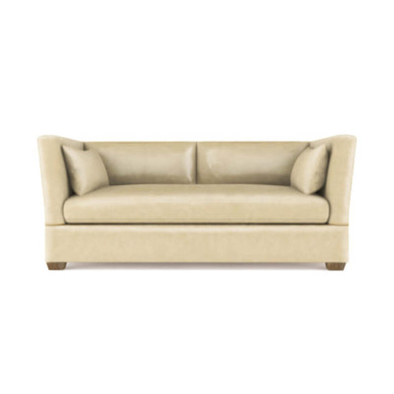 Rivington Flare Square Track-Arm Sofa, Weathered, 31" H x 84" W x 37" D, Vintage Leather Alabaster