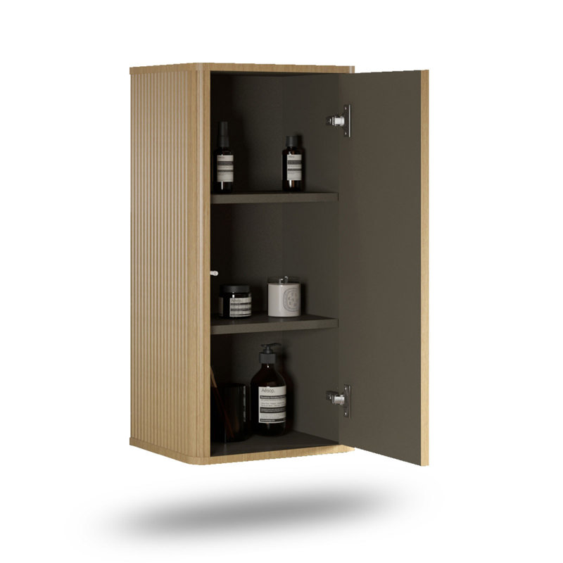 Armoire latérale de salle de bain flottante de 14 pouces Hannemarie - Armoire de rangement moderne avec charnières à fermeture en douceur DTC, écologique E1 - pour salle de bain, cuisine, appartement, hôtel