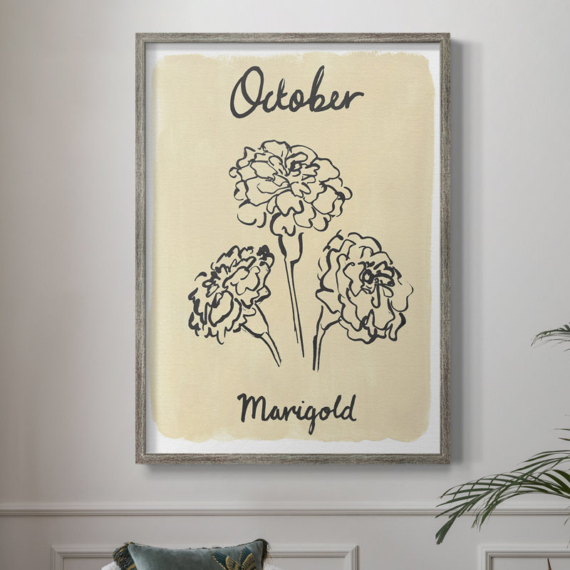 Birth Month X Framed Print - Solid Wood, 11" H x 9" W