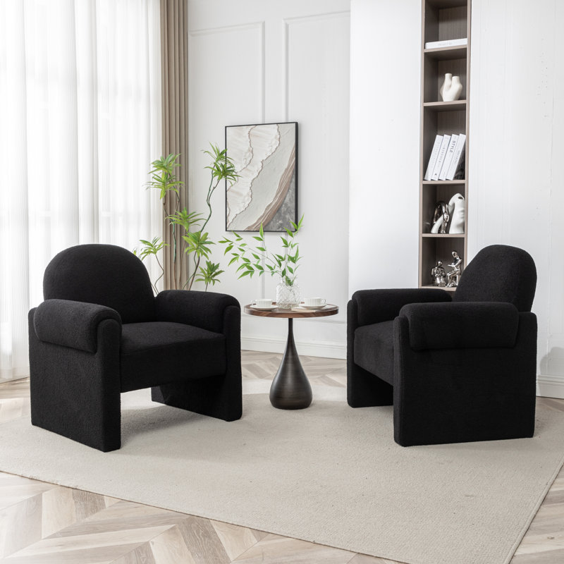 Bryonie Upholstered Armchair, Black Polyester