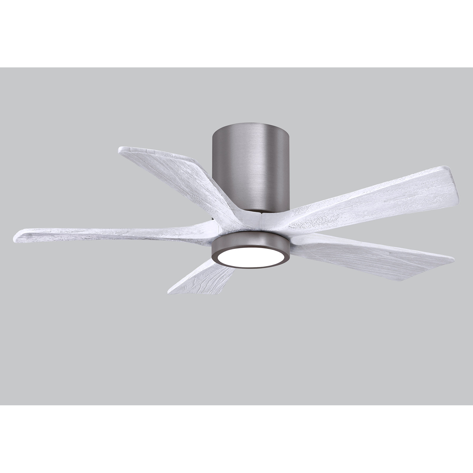 Irene 5 - Blade LED Ceiling Fan with Light Kit Included, Matte White, Brushed Pewter, 42"