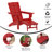 Avayla Commercial All-Weather Adirondack Chair with Pullout Ottoman & Cupholder-185743479