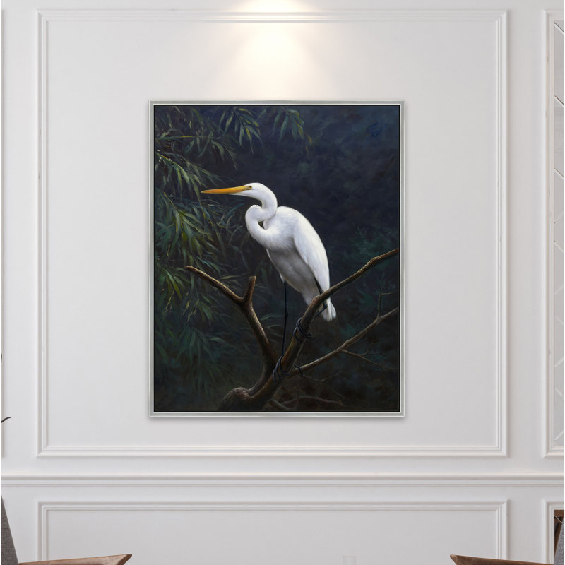 The Elegant Egret Painting, Silver