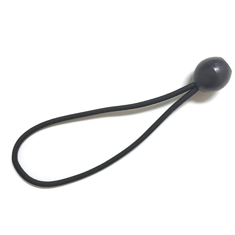 Corde élastique de 8 pouces, corde tendue de 16 pouces et boule en plastique de 3/4 de pouce, paquet de 50, Noir