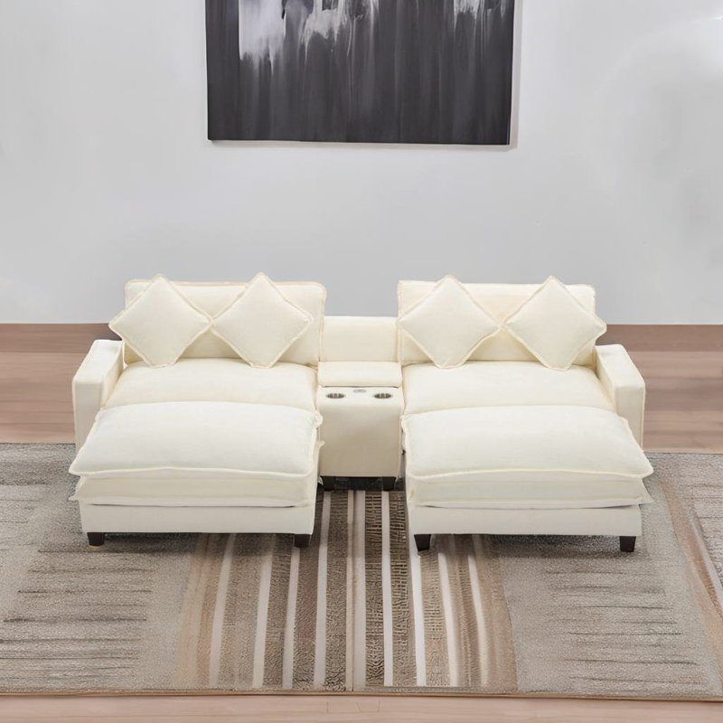 Canapé modulaire Kylend, Polyester beige