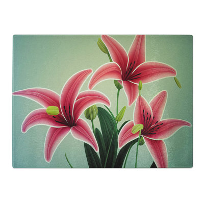 Delicious Lily Flowers  Glass Chopping Board