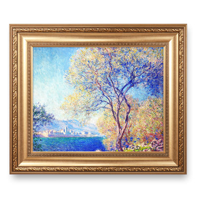 Antibes Seen from The Salis Gardens by Claude Monet  World Classic Reproductions For HomeDecor,Wide Gold Frame
