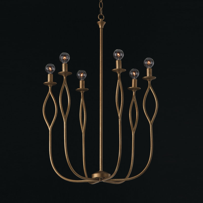 Mystic Luster 6-Light Gold Traditional Candle Chandelier