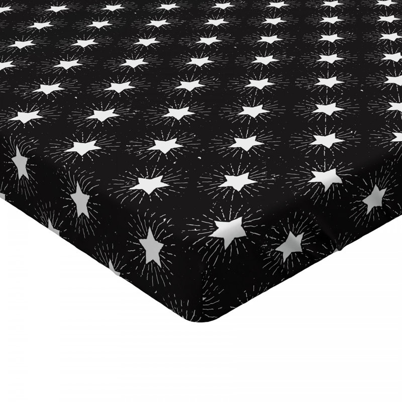 Grunge Stars Microfibre Jersey Knit Fitted Sheet, European Kingsize (160 x 200cm)