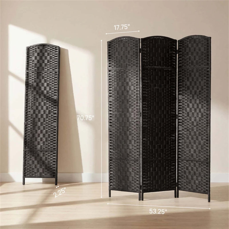 Paravent pliable, cloison tissée haute et portable, séparateur de pièce de style moderne pour une intimité et une décoration améliorées