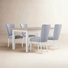 Lana Dining Set With Four Leg Table And Striped Side Chairs