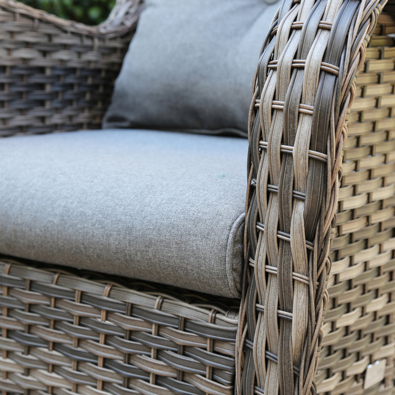 Chaise de patio pivotante avec coussins Tichina, Gris