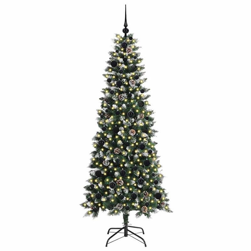 Artificial Christmas Tree with 300 LEDs Green, Black, 5.91' H
