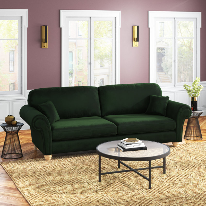 Foreston 4 Seater Velvet Sofa, Emerald Green