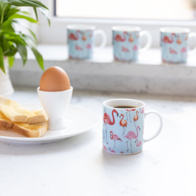 KitchenCraft 80ml Porcelain Flamingo Espresso Cups