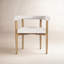 Chaise de salle à manger Nathania Kirubel avec bois brun moyen et tissu sergé crème