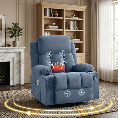Fauteuil inclinable surdimensionné avec chaleur et massage