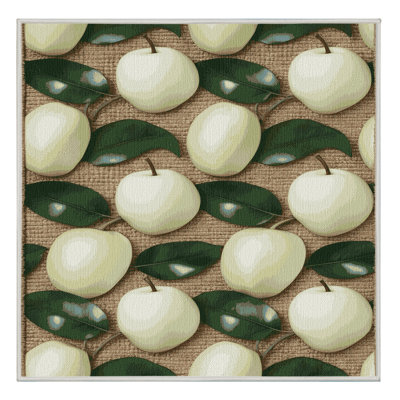 Washable White Sapote Fruits Area Rug