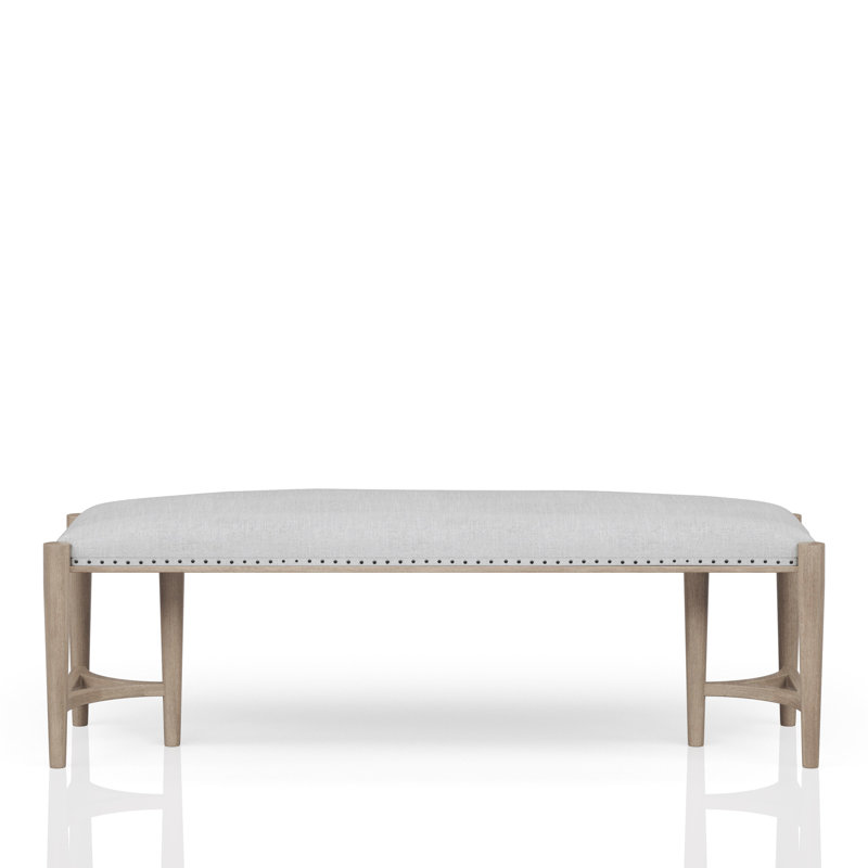 Banc attrayant de couleur sable, siège rembourré, banc de base Triad pour le salon, bases, élément décoratif