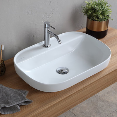 Scarabeo By Nameeks 15.4'' White Ceramic Oval Bathroom Sink