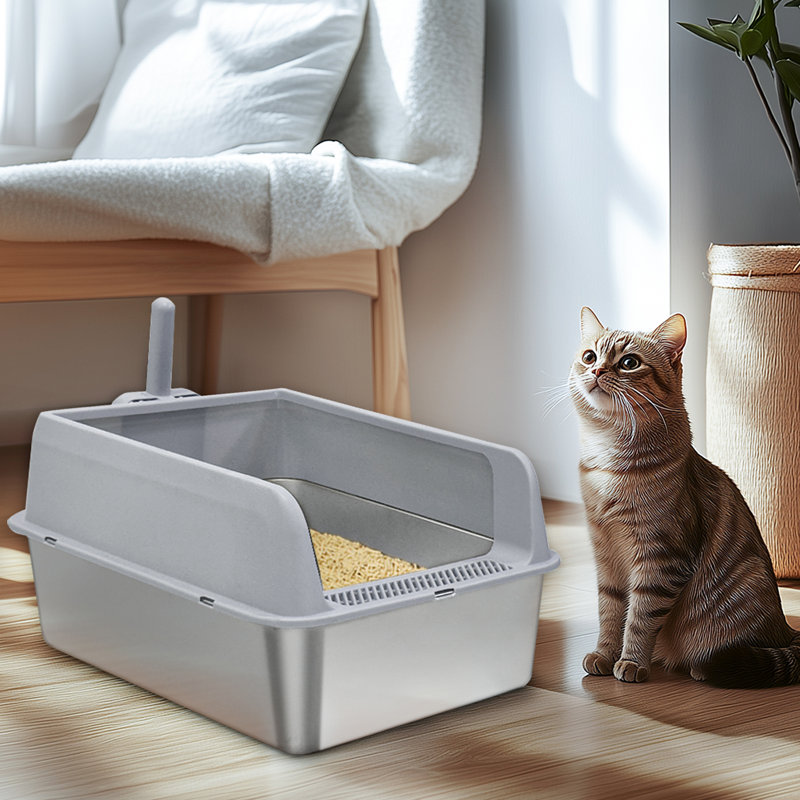 Merity Stainless Steel Cat Litter Box