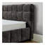 Lit tapissier très grand californien, cadre de lit rembourré confortable, tissu chenille, avec tête de lit et cadre de lit. Avec tiroir pour le rangement. - Gris foncé