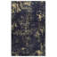 Tapis lavable 8 x 10 po, sans perte de poils, à poils courts, antidérapant pour le salon, la cuisine - noir / or, à poils courts, lavable à la chambre, or noir