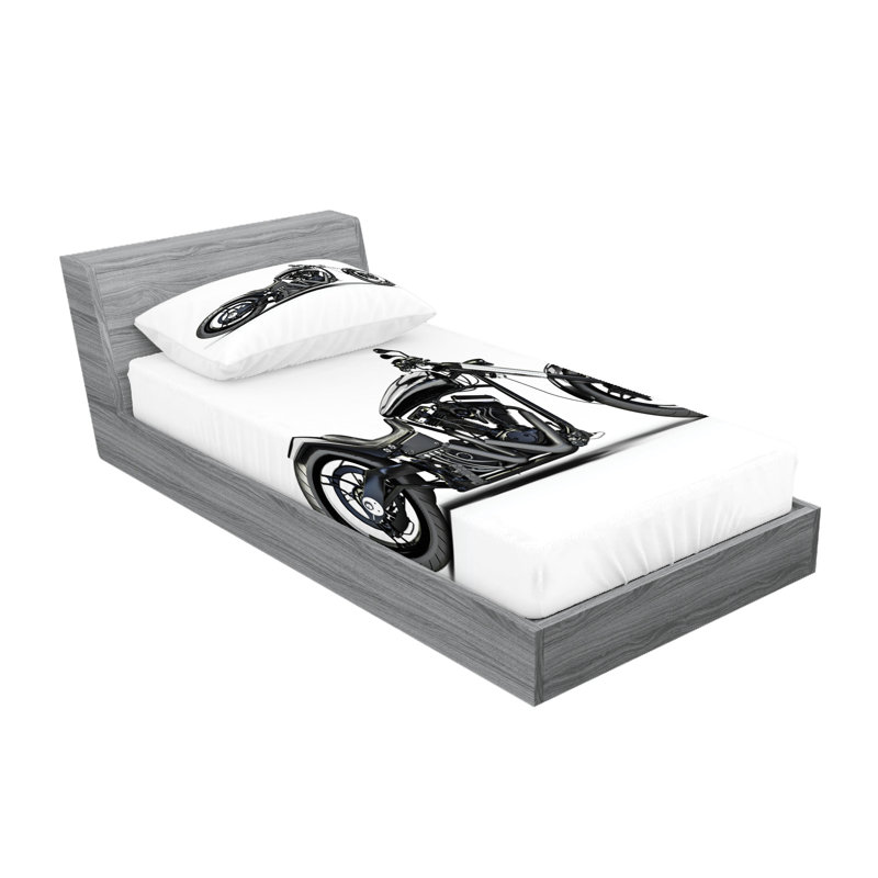 Ensemble de draps et taies décoratives 6 pièces Ambesonne, Ensemble de draps pour lit simple avec deux taies 