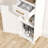 Tall Bathroom Floor Storage Cabinet,Narrow Slim Freestanding Cabinet With 1 Drawer And 2 Doors Storage Cabinet With 5 Adjustable Height Shelf, 15 X 12 X 67Inches, White